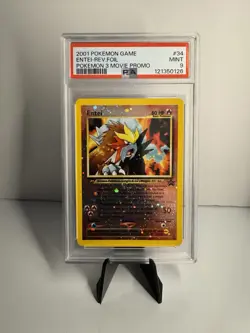 PSA 9 ENTEI-REVERSE FOIL #34 2001 POKEMON GAME MOVIE PROMO - Image 1