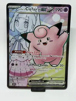 Lillie’s Clefairy Ex Pokemon Black Star Promo # 195 NM Near Mint English - Image 1