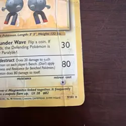 Magneton 11/62 Fossil Holo Rare Pokemon TCG - Image 3