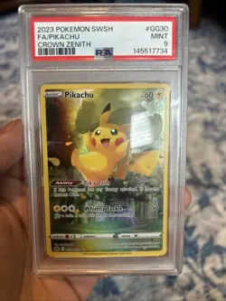 2023 POKEMON SWORD & SHIELD CROWN ZENITH #GG30 FULL ART PIKACHU PSA 9 - Image 1
