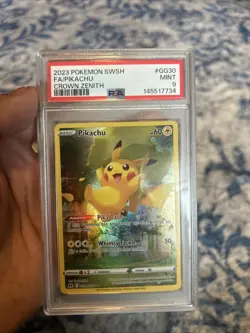 2023 POKEMON SWORD & SHIELD CROWN ZENITH #GG30 FULL ART PIKACHU PSA 9 - Image 4