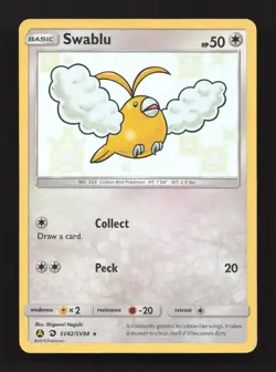 Swablu SV42/SV94 Shiny Rare Hidden Fates Shiny Vault Pokemon Near Mint - Image 1