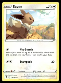 2021 Sword & Shield - Evolving Skies Eevee Basic/Common #125 - Image 1