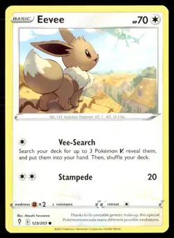 2021 Sword & Shield - Evolving Skies Eevee Basic/Common #125 - Image 1