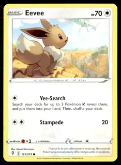 2021 Sword & Shield - Evolving Skies Eevee Basic/Common #125 - Image 1