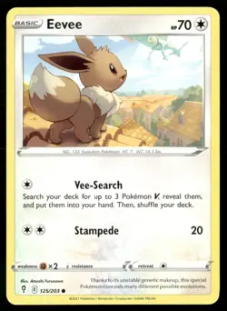 2021 Sword & Shield - Evolving Skies Eevee Basic/Common #125 - Image 1