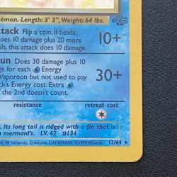 1st Edition Vaporeon 12/64 Jungle Set Holo Rare Vintage 1999 Pokemon MP - Image 3