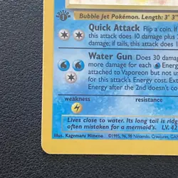 1st Edition Vaporeon 12/64 Jungle Set Holo Rare Vintage 1999 Pokemon MP - Image 4