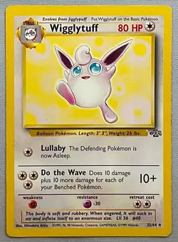 Pokemon Wigglytuff #32/64 Non-Holo Rare - 1999 Unlimited Jungle - LP Condition - Image 1