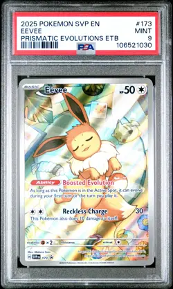 2025 POKEMON SVP EN-SV BLACK STAR PROMO #173 EEVEE PSA 9 - Image 1