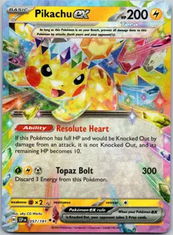 Pikachu ex 057/191 Double Rare Surging Sparks Near Mint - Image 1