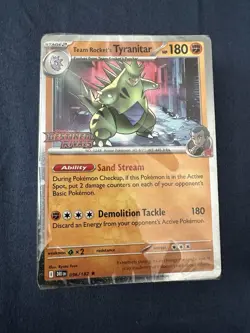Pokemon TCG Team Rockets Tyranitar Card 096/182 Destined Rivals Stamped - Image 1