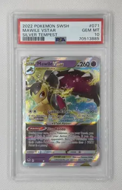 2022 POKEMON SILVER TEMPEST MAWILE VSTAR #071 PSA 10 GEM MINT ULTRA RARE - Image 1