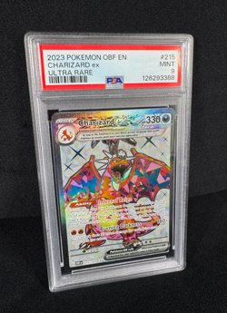 Pokemon Charizard EX Ultra Rare 2023 Obsidian Flames #215 Full Art Holo PSA 9 MT - Image 4