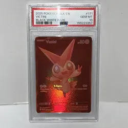2025 Pokemon BLK EN Black White Rare #171 Victini PSA 10 GEM MINT - Image 1
