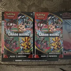 LOT OF 2x Chaos Rising Pokemon Center ETB 2x Booster Bundles IN HAND - Image 3