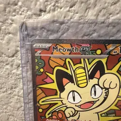Pack Fresh Meowth ex 121/088 Full Art Holo Rare English Pokemon TCG - Image 3