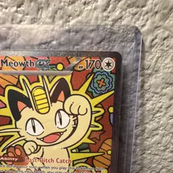 Pack Fresh Meowth ex 121/088 Full Art Holo Rare English Pokemon TCG - Image 4