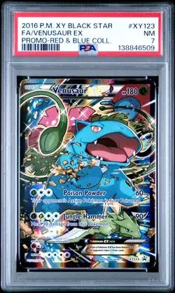 2016 POKEMON XY BLACK STAR PROMO #XY123 FULL ART/VENUSAUR EX PSA 7 - Image 1