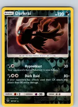 Darkrai 87/147 2017 SM Burning Shadows Reverse Holo Rare - Image 1