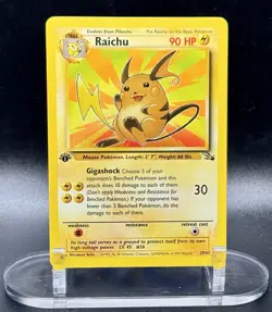 Raichu (1st Edition) 29/62 Nonholo Pokemon Fossil 1999 Wotc Vintage NM/LP - Image 2