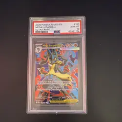 Pokemon TCG 2025 ME01 Mega Evolution Mega Lucario EX 160/132 PSA 10 Holo - Image 1