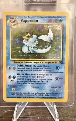 Pokemon Vaporeon Holo Rare 12/64 Jungle 1999 - Image 1