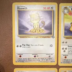 Pokemon TCG WOTC Jungle/Base Set 2 Lot (4) Meowth/Persian Eng 1999 - Image 2