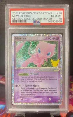 2021 POKEMON CELEBRATIONS CLASSIC COLLECTION #88 MEW EX-HOLO PSA 10 - Image 1