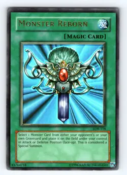 Yugioh Monster Reborn LOB-118 Ultra Rare FOIL SHIFT MISPRINT - LP 💎 - Image 1