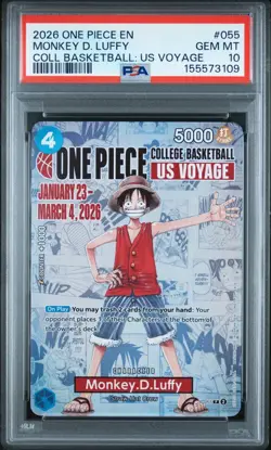 PSA 10 Monkey D. Luffy 2026 One Piece College Basketball US Voyage #P-055 Promo - Image 1