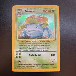 Pokemon TCG: Venusaur 15/102 Holo Rare base set WOTC 1999 Vintage Card - Image 1