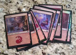 Lot Of 9 MTG Magic the Gathering Foil Mountain Red Land Cards - Image 1