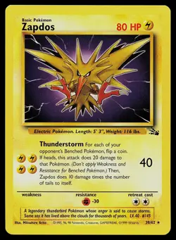 Pokemon Card - Zapdos Fossil 30/62 Rare - Image 1