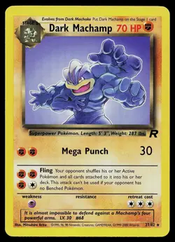 Pokemon Card - Dark Machamp Team Rocket 27/82 Unlimited Rare - Image 1