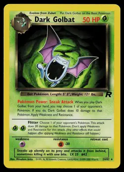 Pokemon Card - Dark Golbat Team Rocket 24/82 Unlimited Rare - Image 1