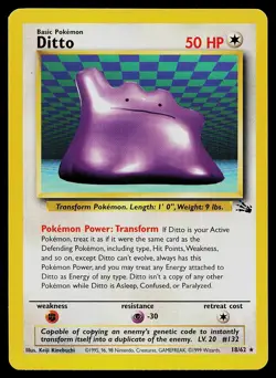 Pokemon Card - Ditto Fossil 18/62 Rare - Image 1