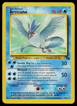 Pokemon Card - Articuno Fossil 17/62 Rare - Image 1