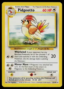 Pokemon Card - Pidgeotto Base Set Unlimited 22/102 Rare - Image 1