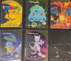 NM/LP! TOPPS Pokemon Series 2 Complete Clear Card Set PC1-PC5 TV Animation - Image 1
