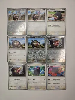 Pokemon Card Lot Of 9 Various Lechonk Oinkologne Collection Reverse Holo - Image 1