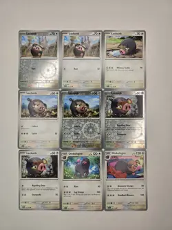 Pokemon Card Lot Of 9 Various Lechonk Oinkologne Collection Reverse Holo - Image 2