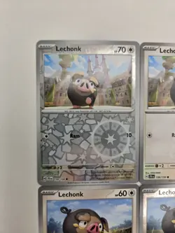 Pokemon Card Lot Of 9 Various Lechonk Oinkologne Collection Reverse Holo - Image 3