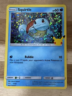 Pokemon TCG Card 17/25 Holo Squirtle McDonald’s 25th Anniv. Promo Nm/mint ERROR! - Image 1