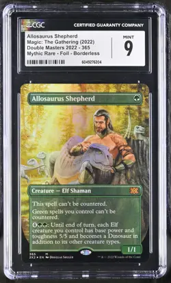 ALLOSAURUS SHEPHERD Double Masters 2022 Borderless Foil Mythic CGC 9 MTG - Image 1
