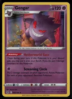 Gengar 066/196 Lost Origin Rare Holo Pokemon - Image 1