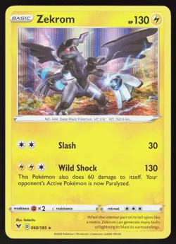 Zekrom 060/185 Holo Rare Vivid Voltage Pokemon Holo Lightly Played - Image 1