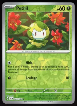 Petilil 006/086 Common Black Bolt Pokemon Reverse Holo Near Mint - Image 1