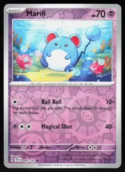 Marill 064/162 Common Temporal Forces Pokemon Reverse Holo Near Mint - Image 1