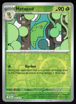 Metapod 002/159 Common Journey Together Pokemon Reverse Holo Near Mint - Image 1